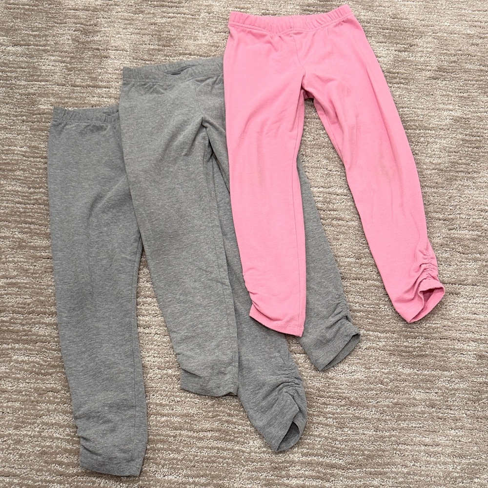 Kids Pink and Gray Leggings Set